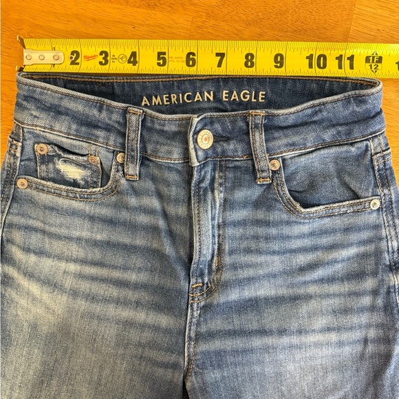 American Eagle Super High Rise Baggy Wide Leg 000 Short Jeans Womens 24” waist - Picture 5 of 10